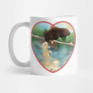 Dog and koi kissing Mug